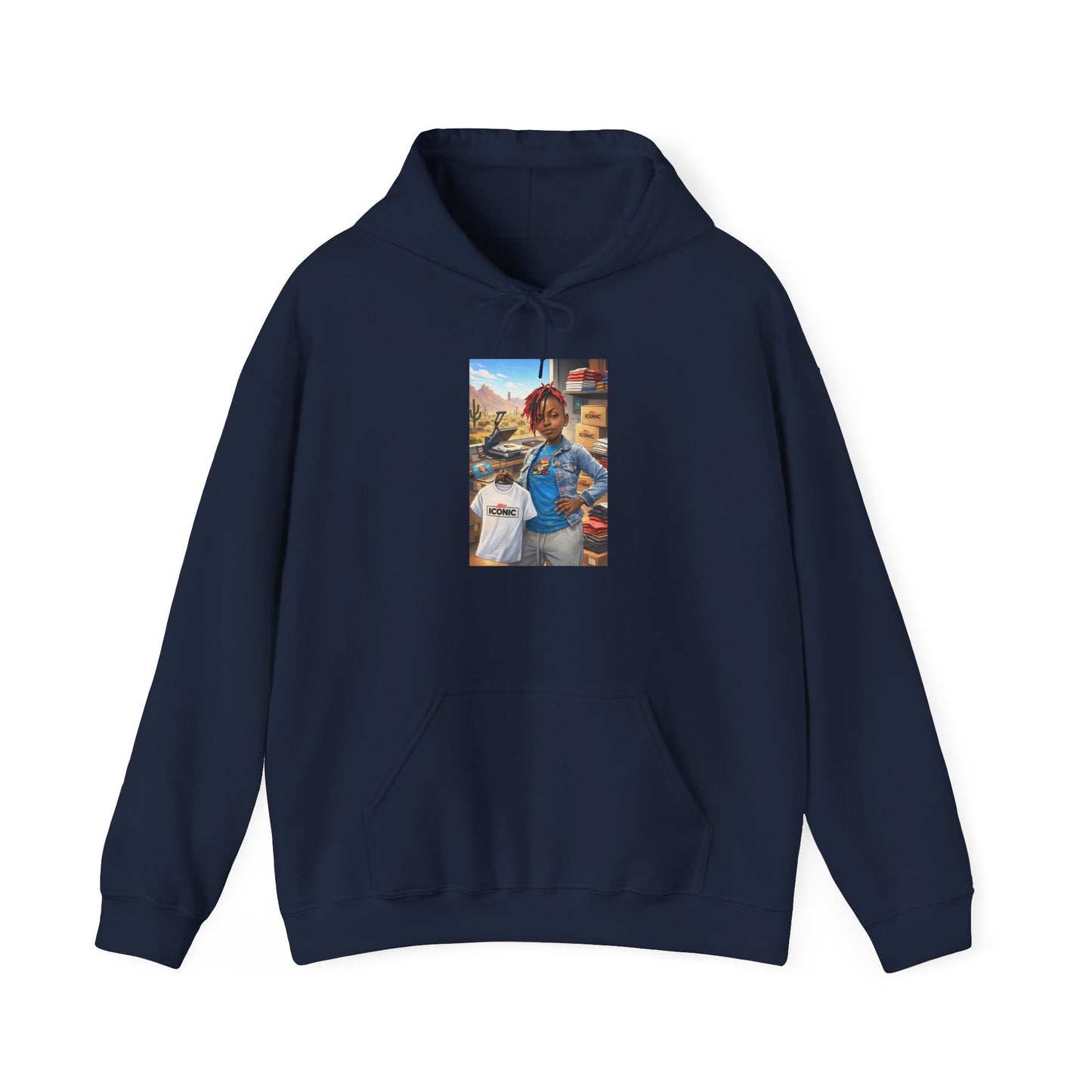 Cozy Street Art Hoodie – Vibrant Urban Portrait Graphic