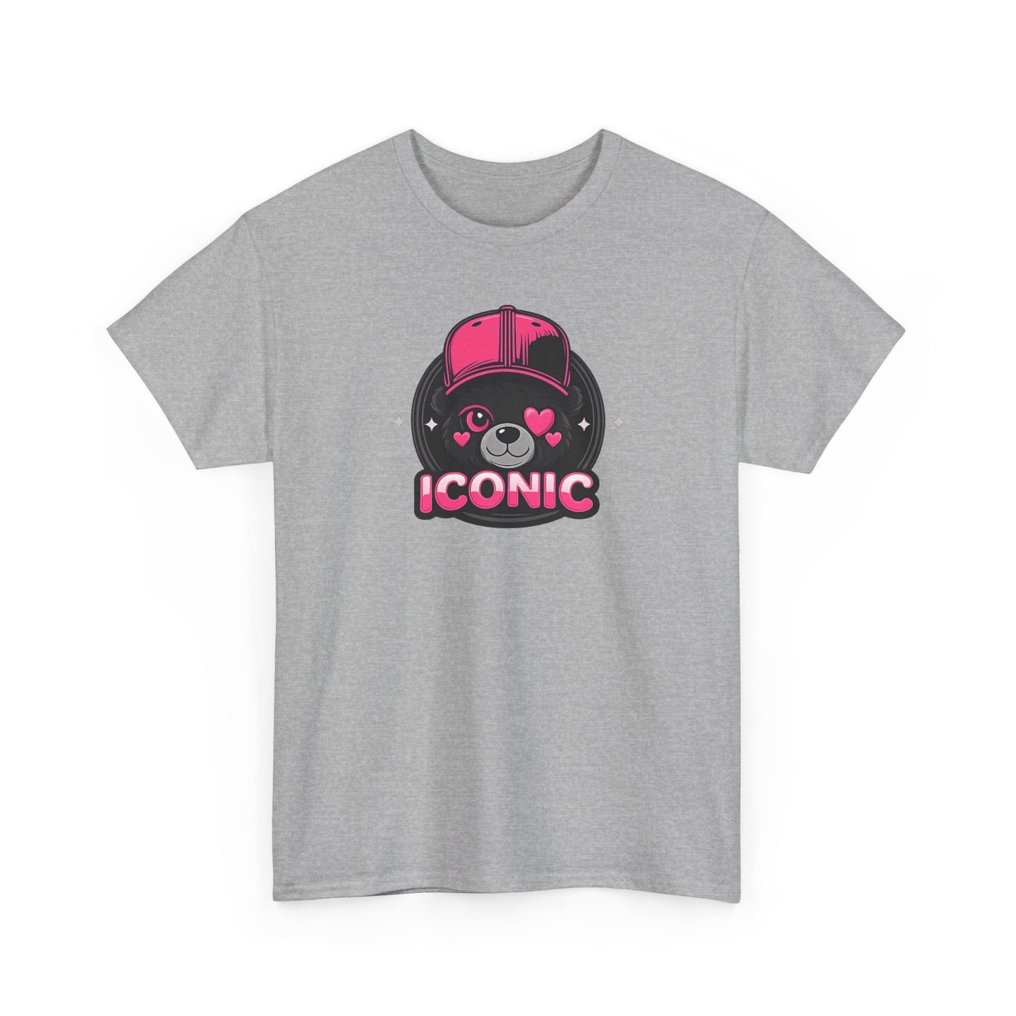 Iconic Bear Graphic Tee — Cute Pink Bear Cap T‑Shirt