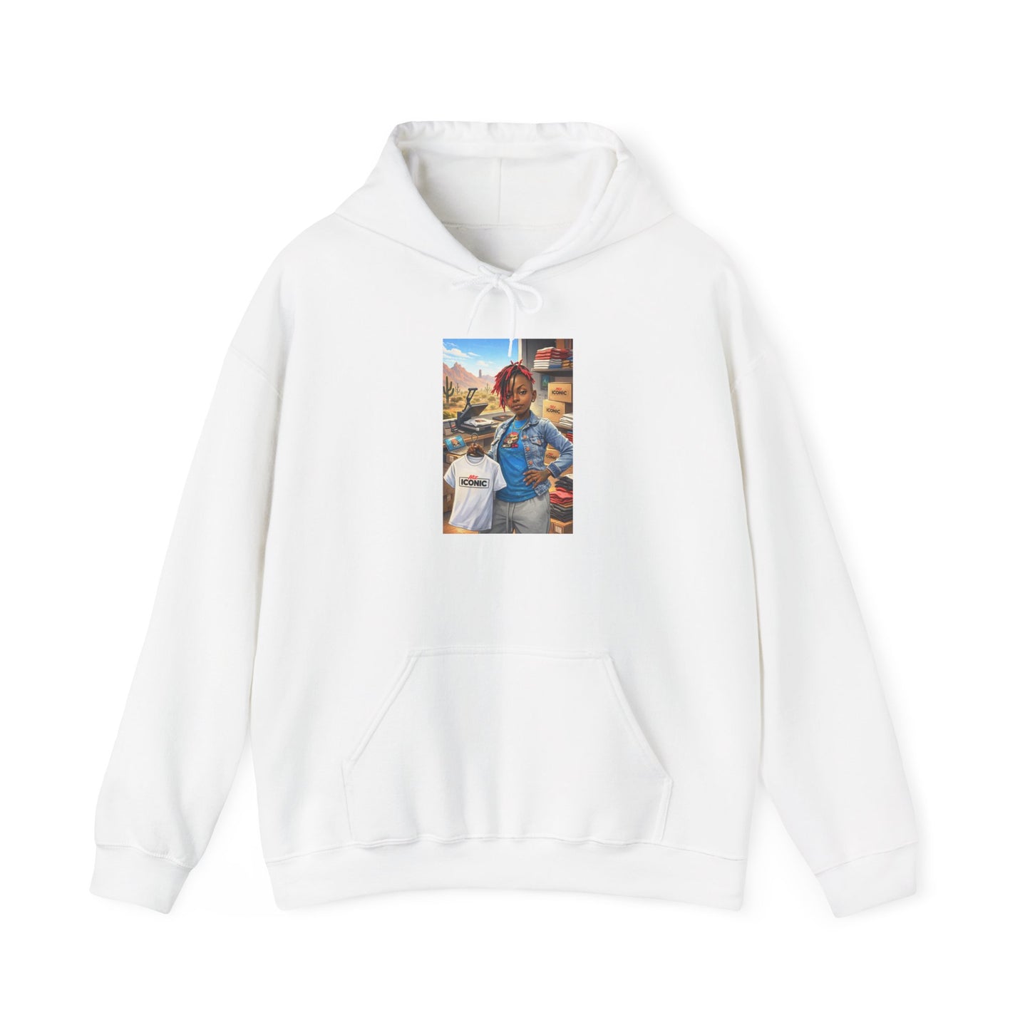 Cozy Street Art Hoodie – Vibrant Urban Portrait Graphic