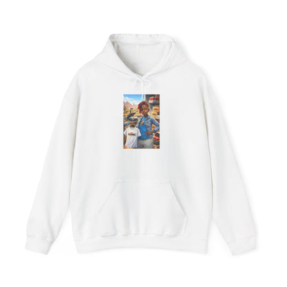 Cozy Street Art Hoodie – Vibrant Urban Portrait Graphic