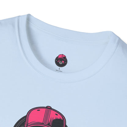 Cute Bear Face T-Shirt — Pink Cap Graphic Tee