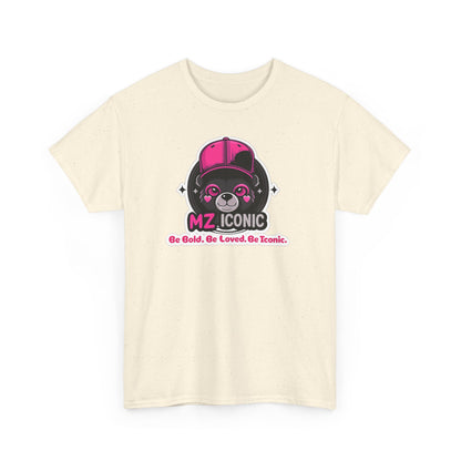 Graphic Tee — "MZ ICONIC" Cute Bear Logo Shirt (Be Bold. Be Loved. Be Iconic.)