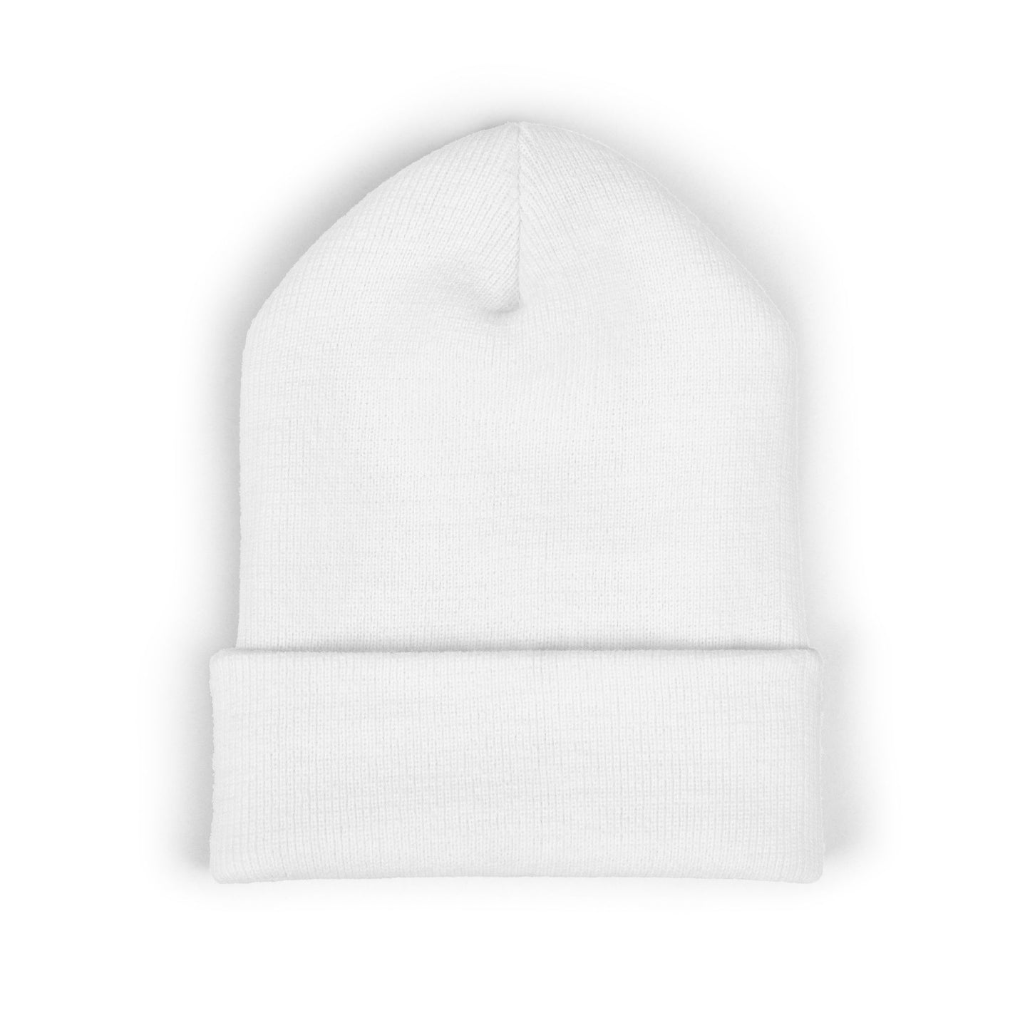 Skull & Roses Embroidered Beanie — Classic Cuffed Winter Hat
