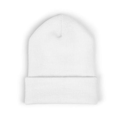 Skull & Roses Embroidered Beanie — Classic Cuffed Winter Hat