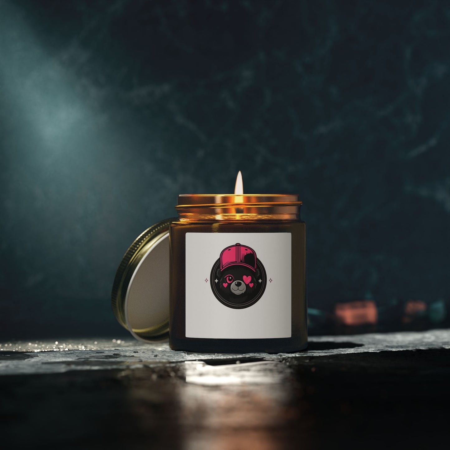 Coconut Apricot Scented Candle — Cute Bear Logo Jar (4oz & 9oz)