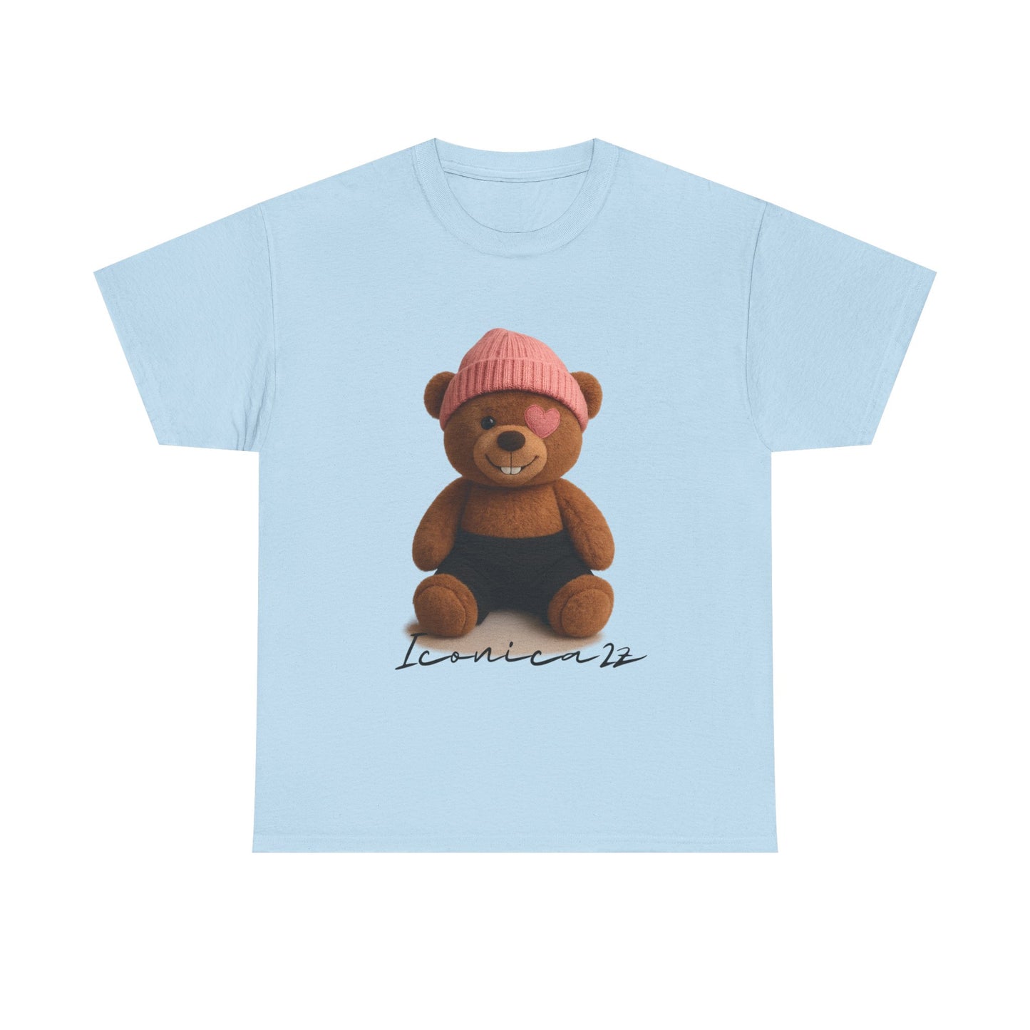 Trendy Graphic Tee: Cute Bear & Bold Text Design