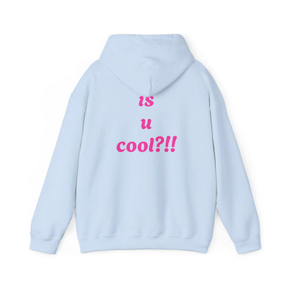 Cute Bear 'MZ Iconic' Hoodie — Back 'Is U Cool?!!' Graphic Pullover