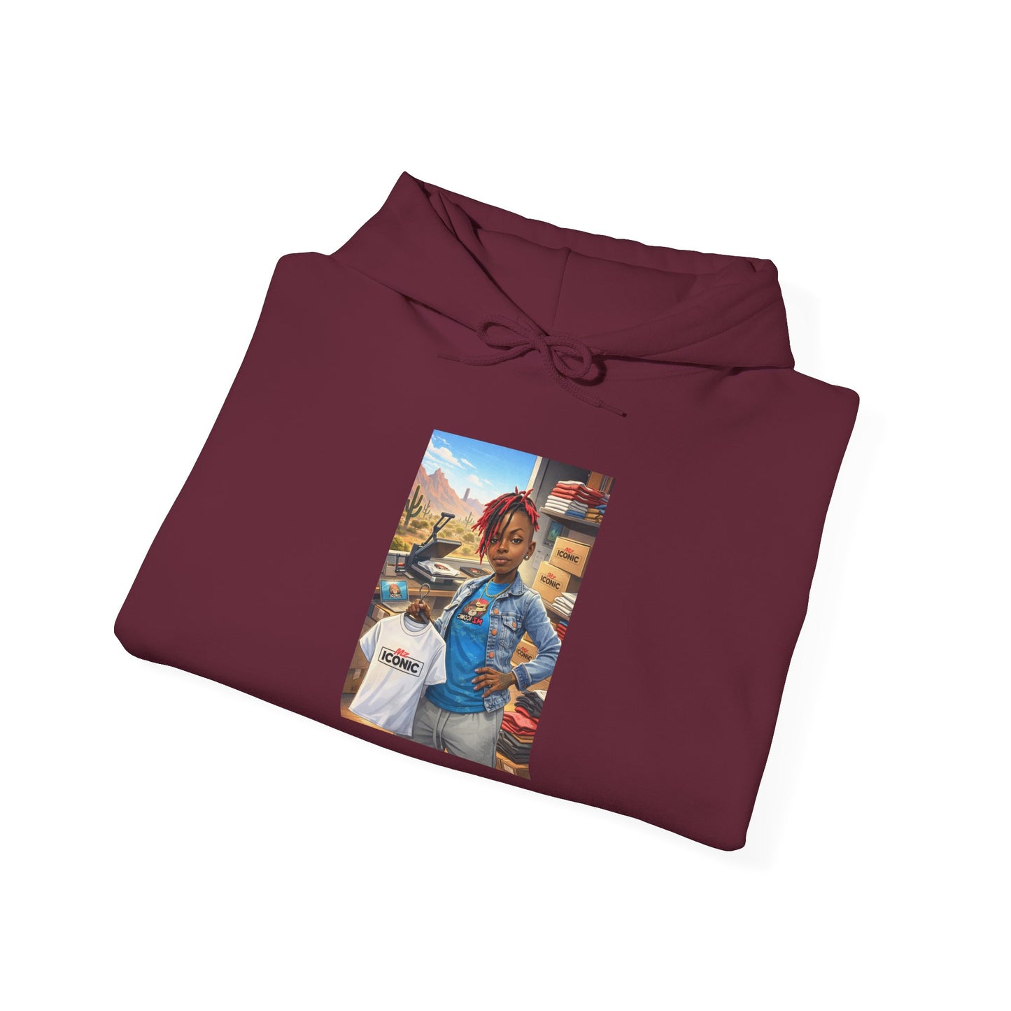 Cozy Street Art Hoodie – Vibrant Urban Portrait Graphic