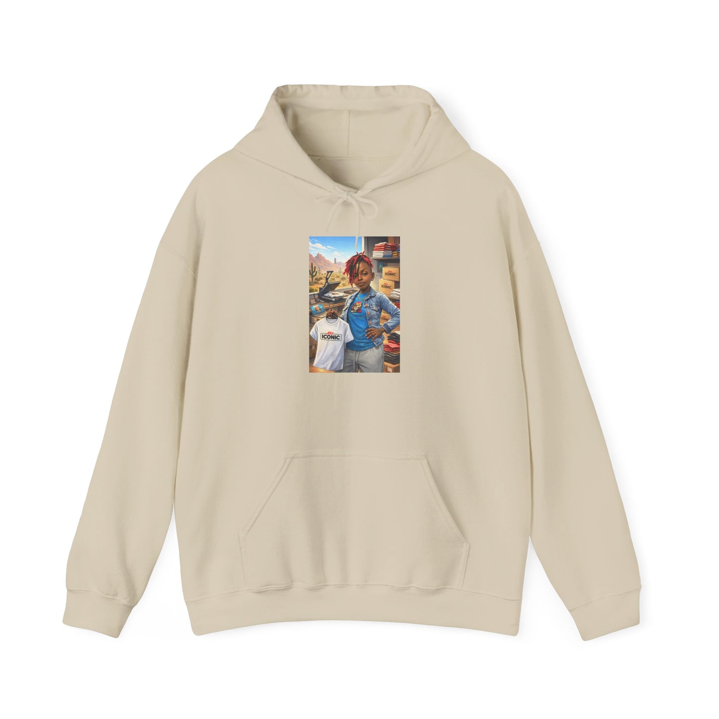 Cozy Street Art Hoodie – Vibrant Urban Portrait Graphic