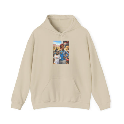 Cozy Street Art Hoodie – Vibrant Urban Portrait Graphic