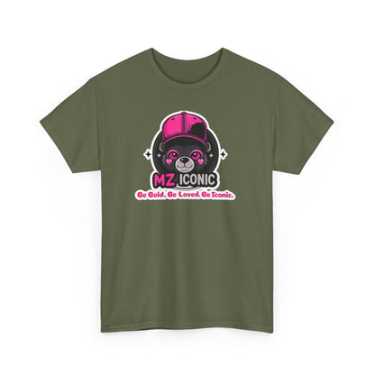 Graphic Tee — "MZ ICONIC" Cute Bear Logo Shirt (Be Bold. Be Loved. Be Iconic.)
