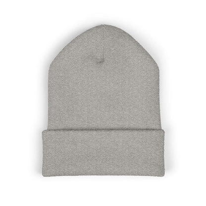 Skull & Roses Embroidered Beanie — Classic Cuffed Winter Hat