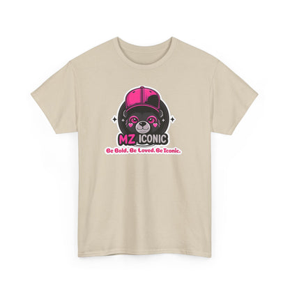 Graphic Tee — "MZ ICONIC" Cute Bear Logo Shirt (Be Bold. Be Loved. Be Iconic.)