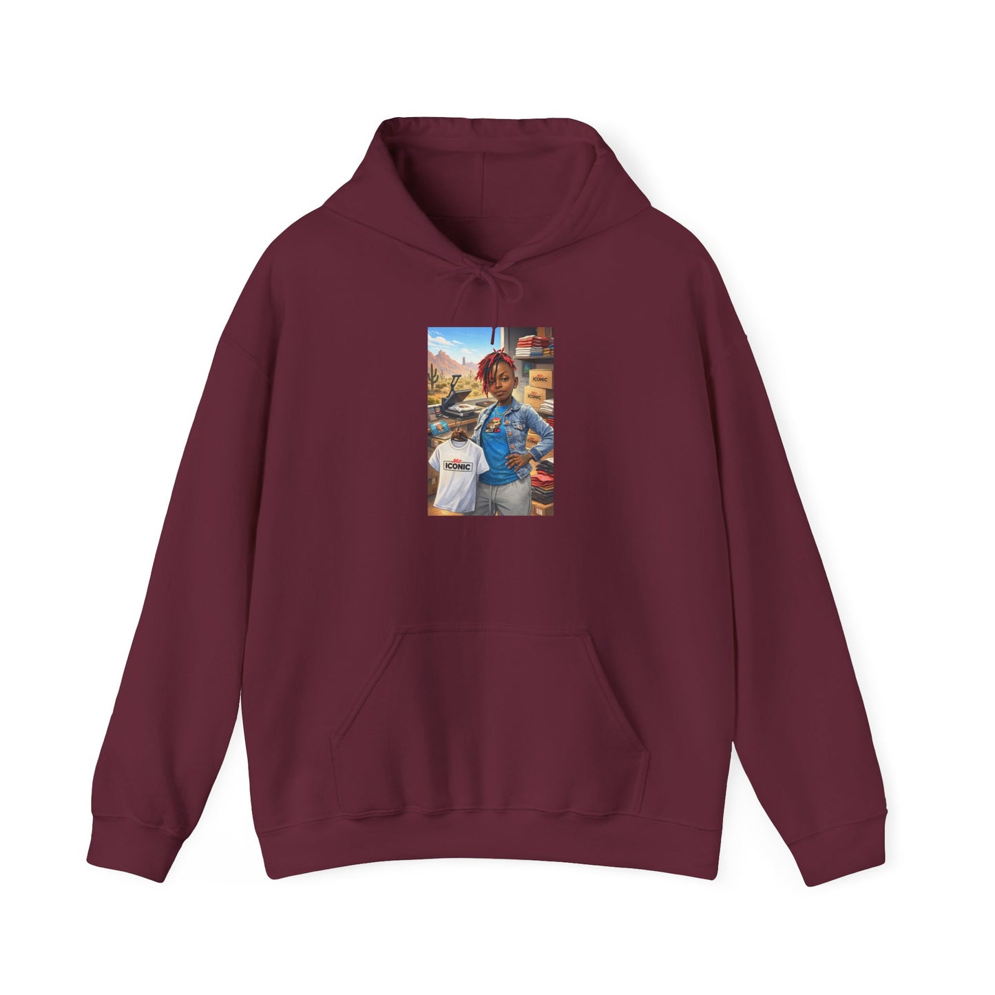Cozy Street Art Hoodie – Vibrant Urban Portrait Graphic