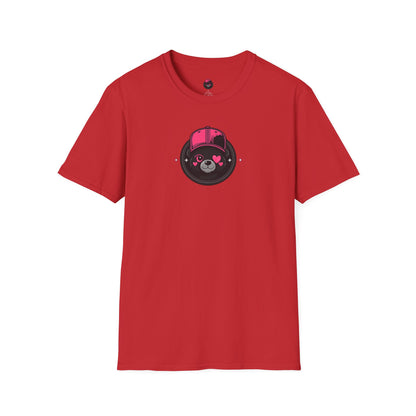 Cute Bear Face T-Shirt — Pink Cap Graphic Tee