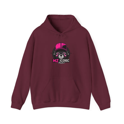 Cute Bear 'MZ Iconic' Hoodie — Back 'Is U Cool?!!' Graphic Pullover