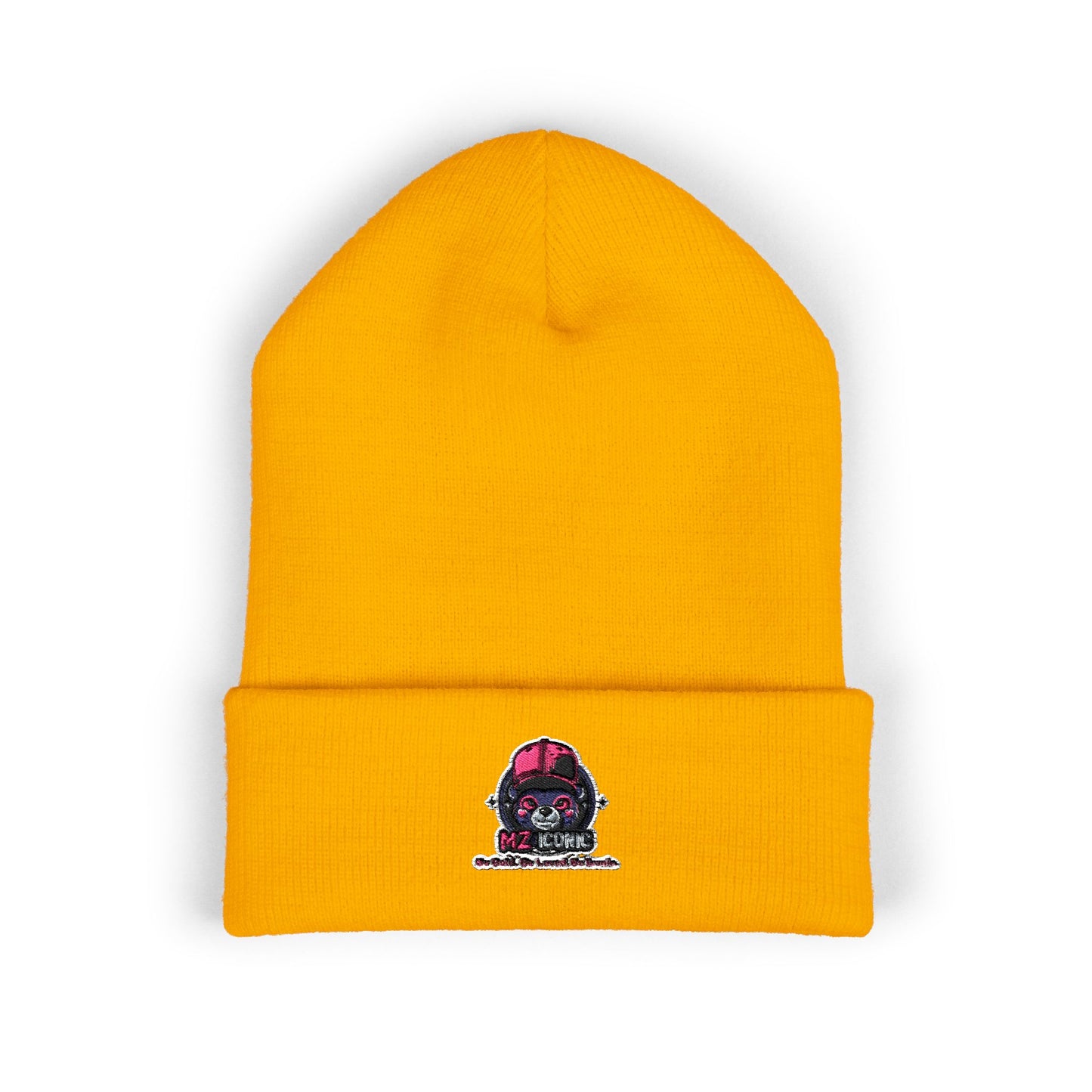 Skull & Roses Embroidered Beanie — Classic Cuffed Winter Hat