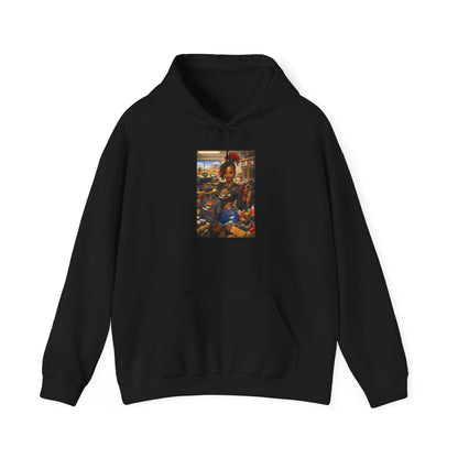 Cozy Retro Arcade Hoodie — Vintage Gaming Graphic Sweatshirt