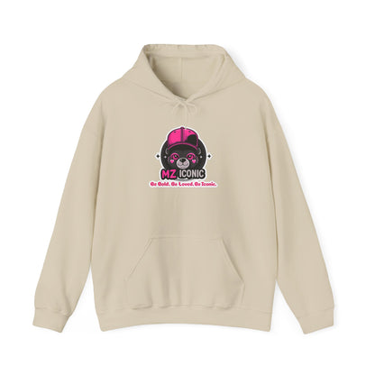 MZ Iconic Pink Skull Hoodie — "Be Bold. Be Loved. Be Iconic." Graphic Pullover