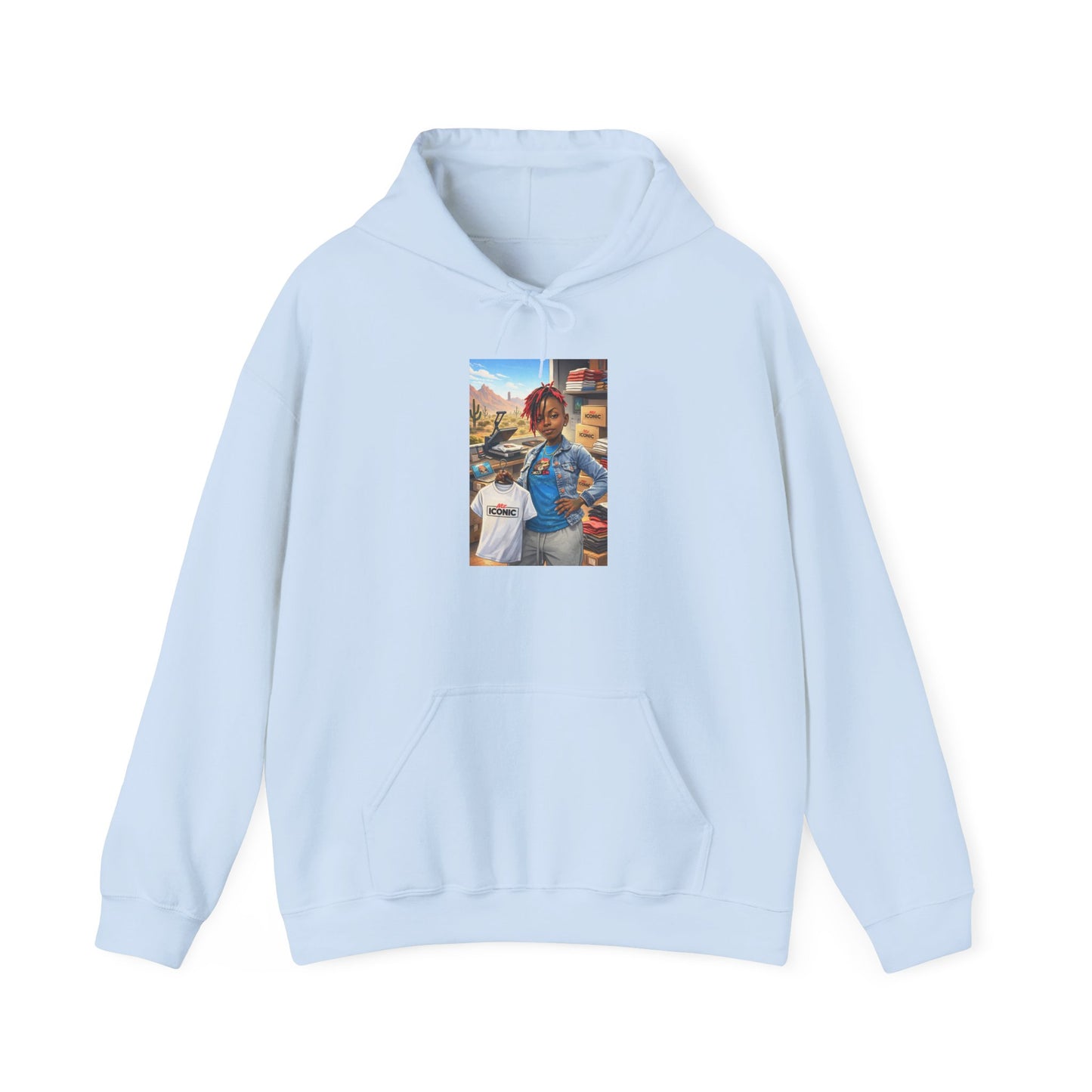 Cozy Street Art Hoodie – Vibrant Urban Portrait Graphic