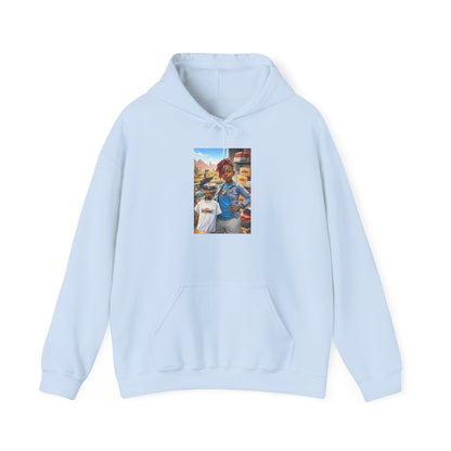 Cozy Street Art Hoodie – Vibrant Urban Portrait Graphic