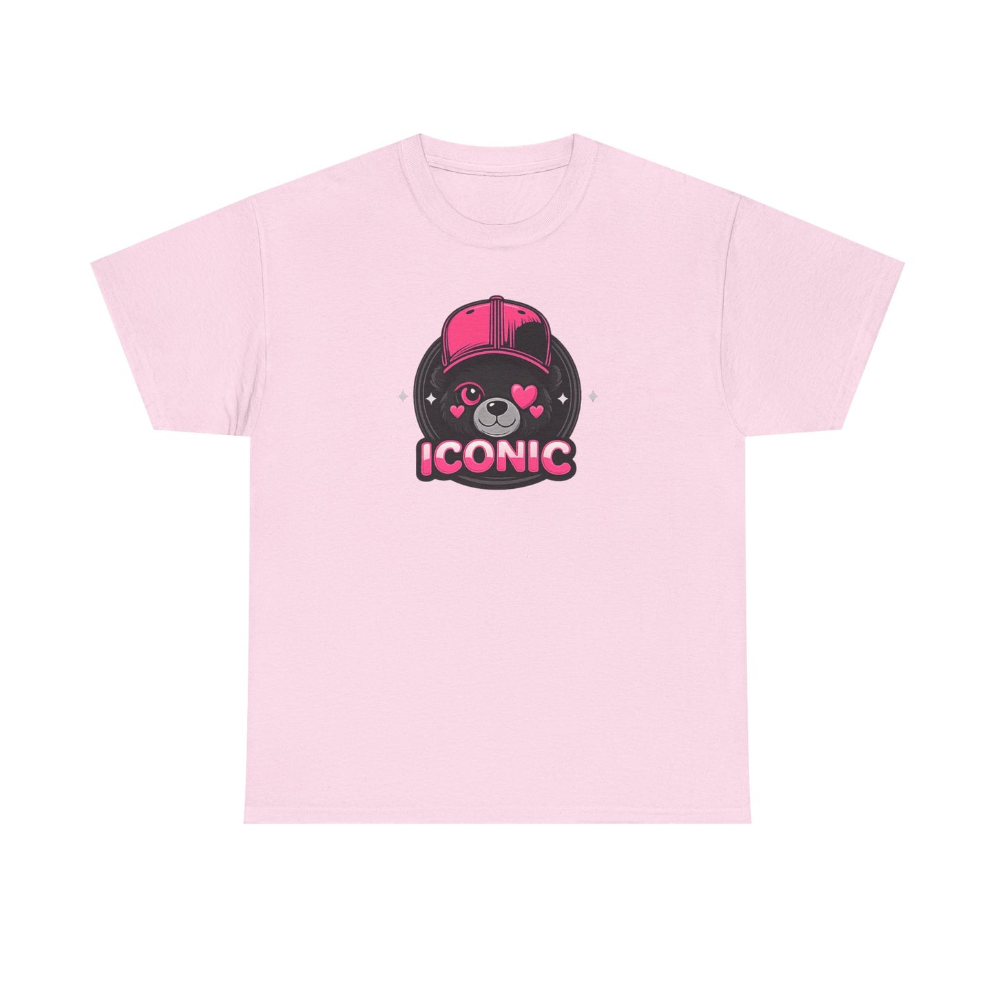 Iconic Bear Graphic Tee — Cute Pink Bear Cap T‑Shirt