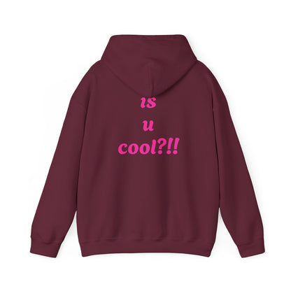 Cute Bear 'MZ Iconic' Hoodie — Back 'Is U Cool?!!' Graphic Pullover