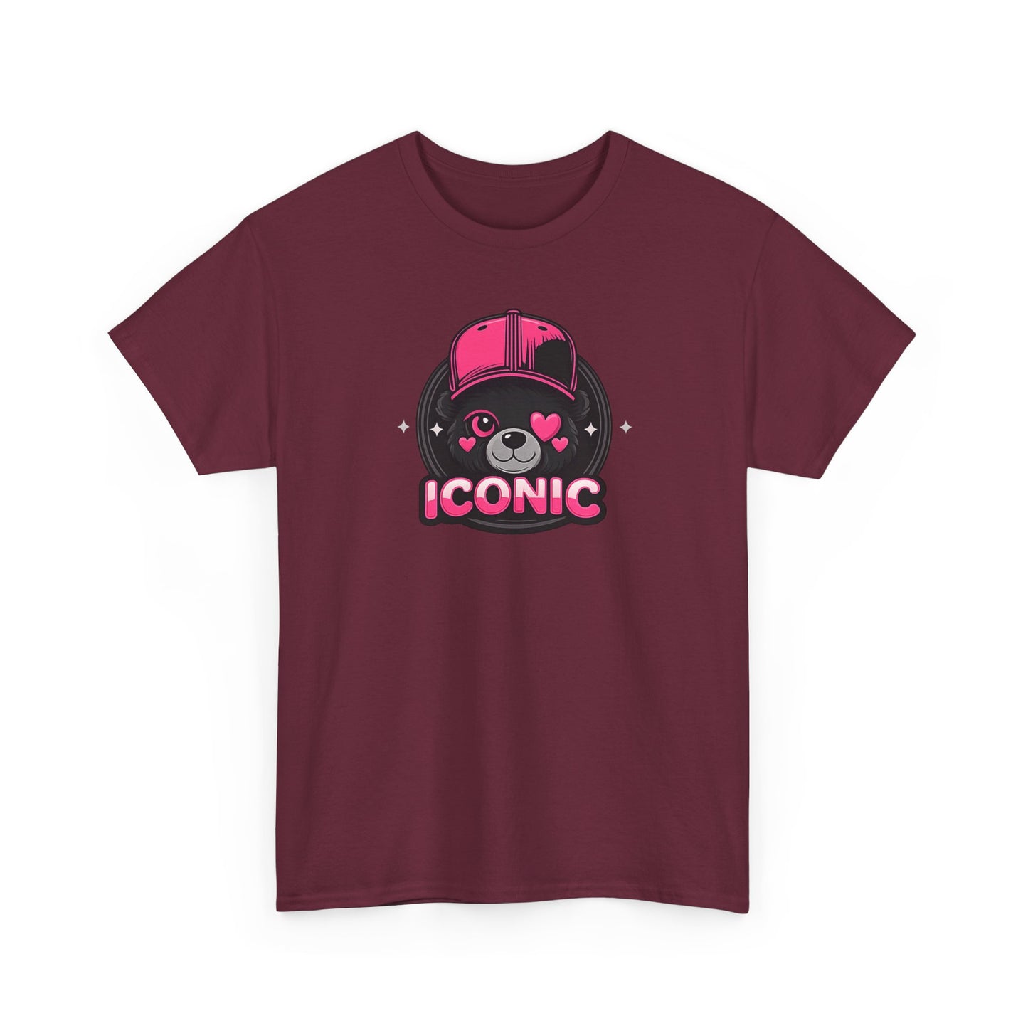 Iconic Bear Graphic Tee — Cute Pink Bear Cap T‑Shirt