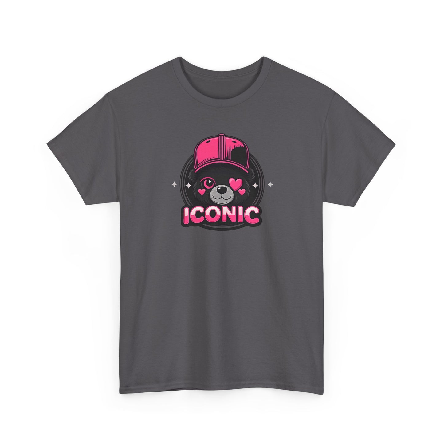 Iconic Bear Graphic Tee — Cute Pink Bear Cap T‑Shirt