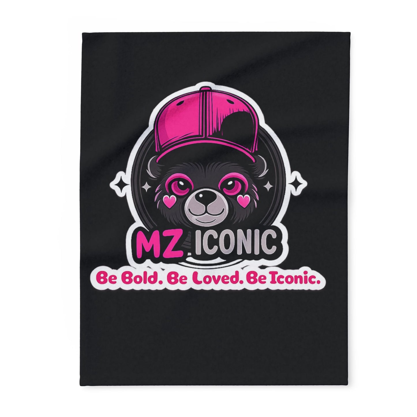 MZ Iconic Bear Fleece Blanket – "Be Bold. Be Loved. Be Iconic."