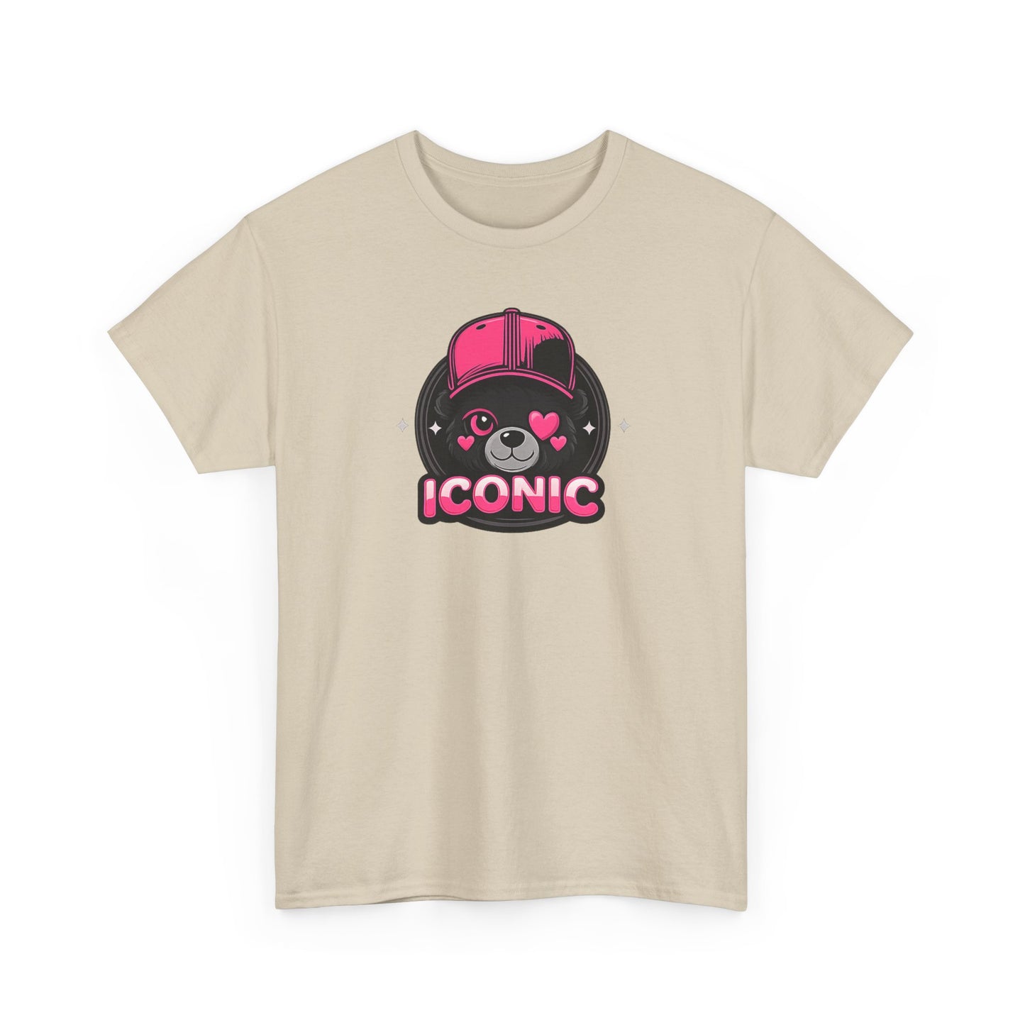 Iconic Bear Graphic Tee — Cute Pink Bear Cap T‑Shirt