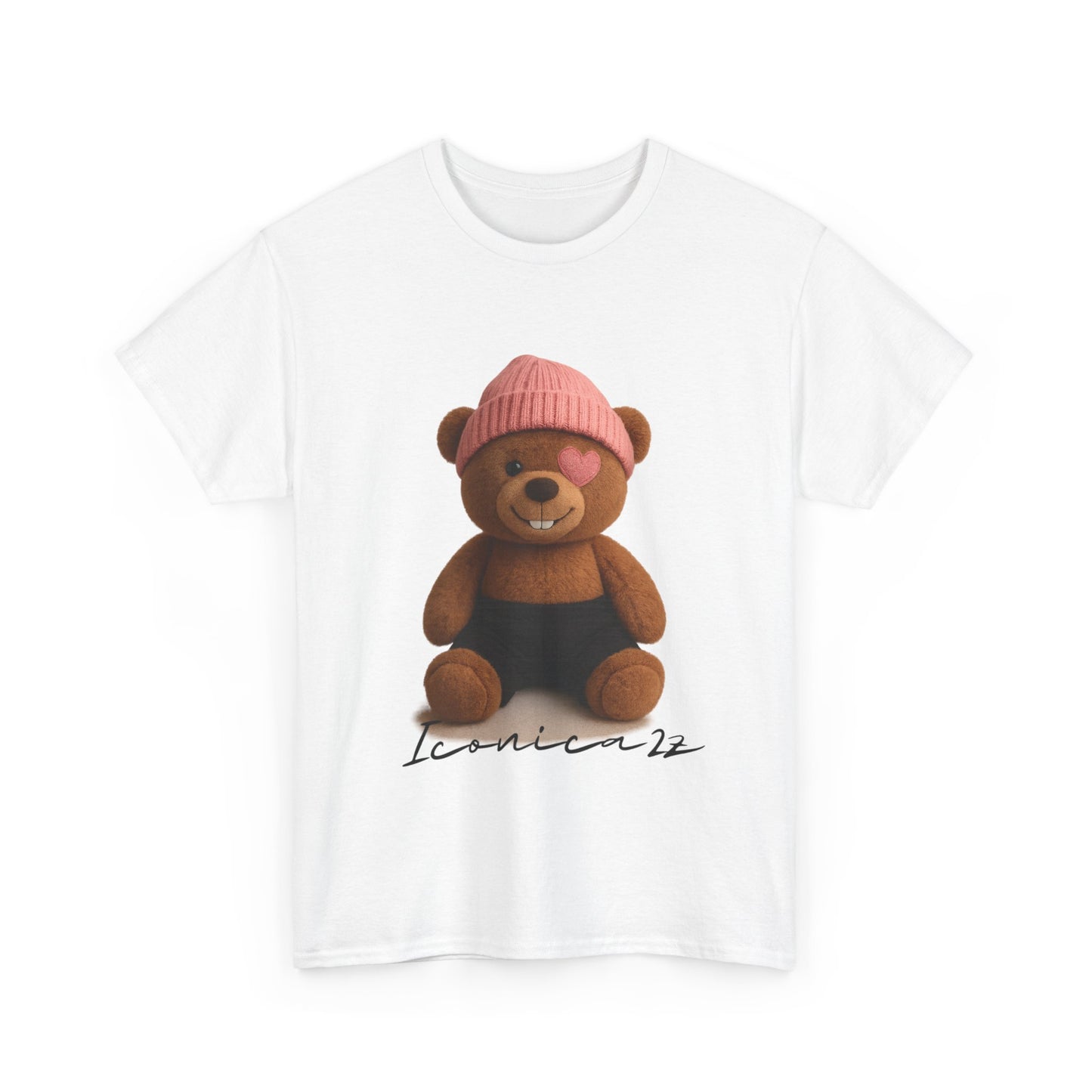 Trendy Graphic Tee: Cute Bear & Bold Text Design