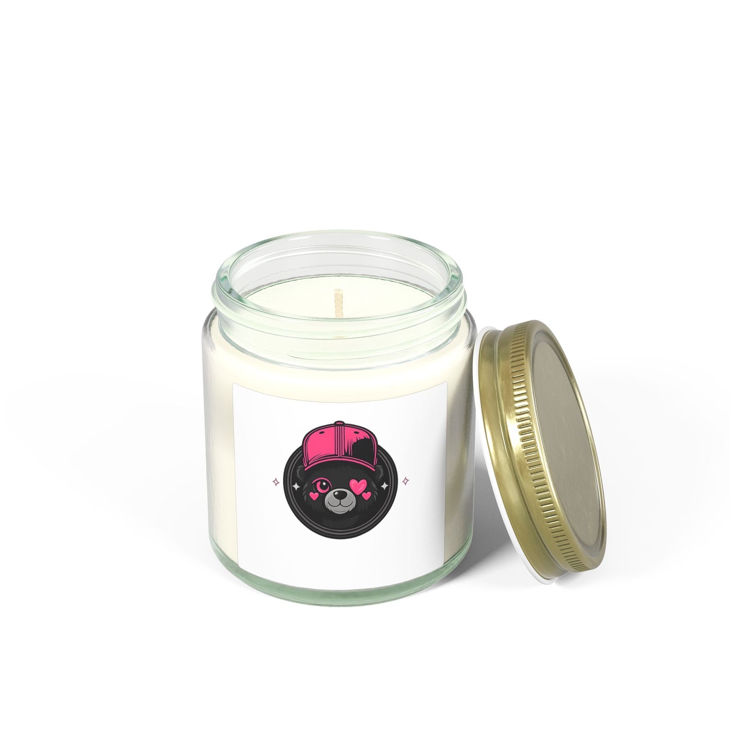 Coconut Apricot Scented Candle — Cute Bear Logo Jar (4oz & 9oz)