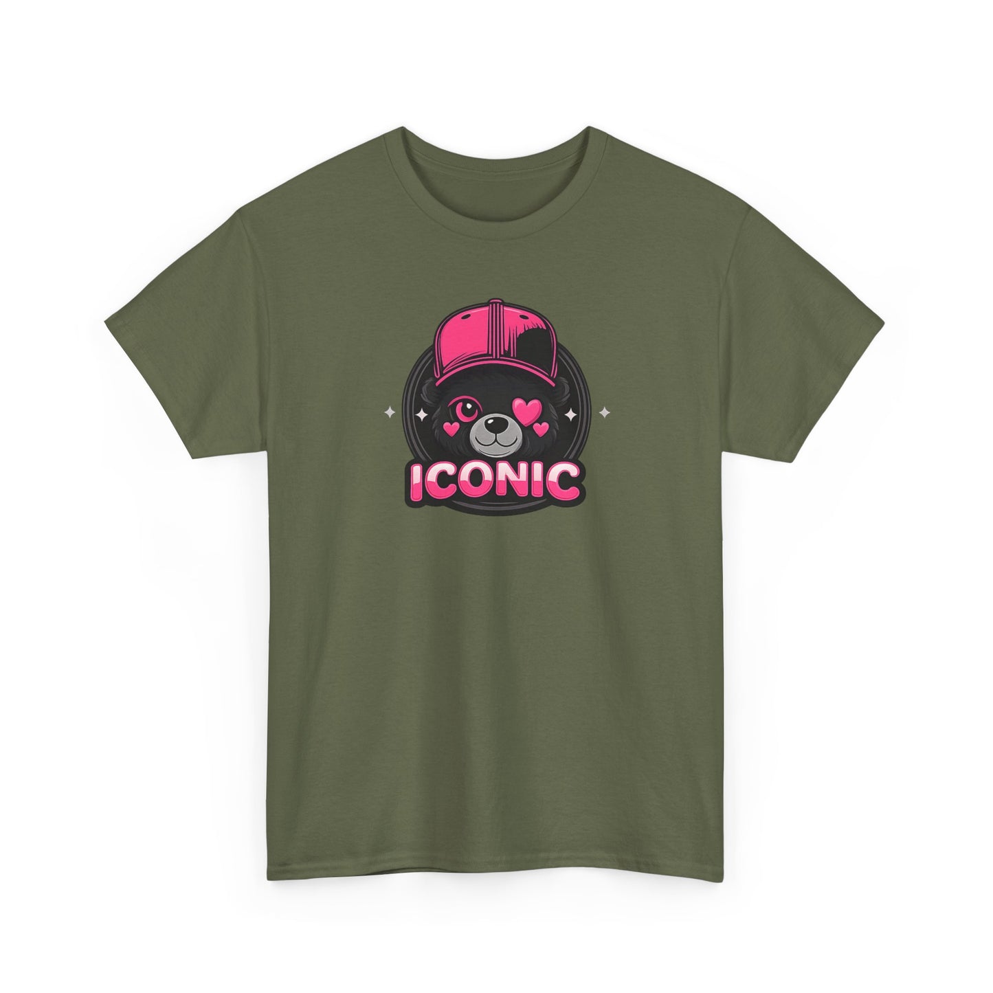 Iconic Bear Graphic Tee — Cute Pink Bear Cap T‑Shirt