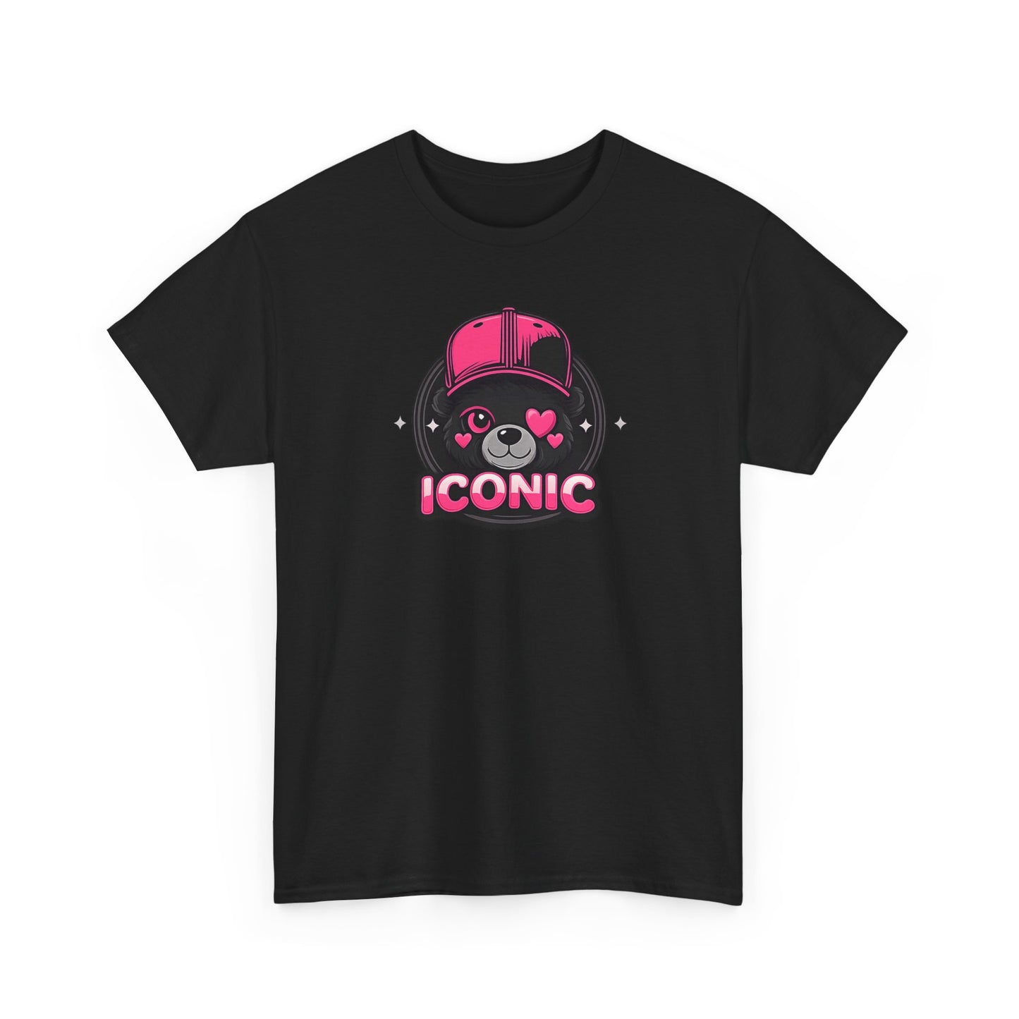 Iconic Bear Graphic Tee — Cute Pink Bear Cap T‑Shirt