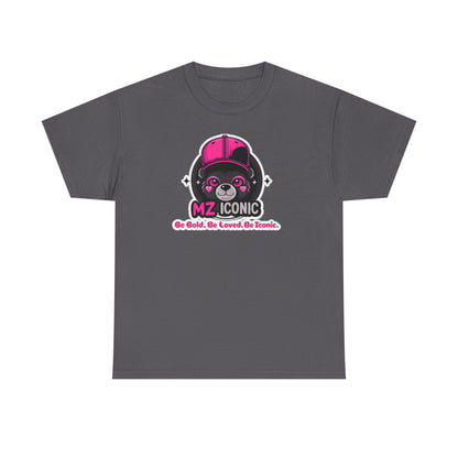Graphic Tee — "MZ ICONIC" Cute Bear Logo Shirt (Be Bold. Be Loved. Be Iconic.)