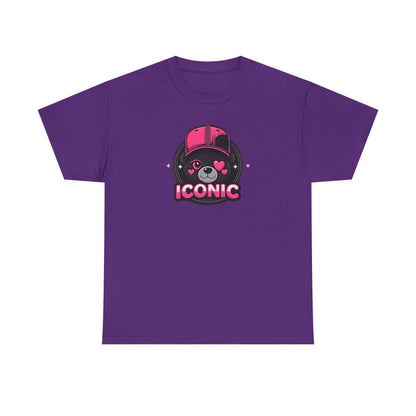 Iconic Bear Graphic Tee — Cute Pink Bear Cap T‑Shirt