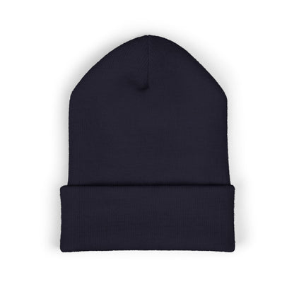 Skull & Roses Embroidered Beanie — Classic Cuffed Winter Hat