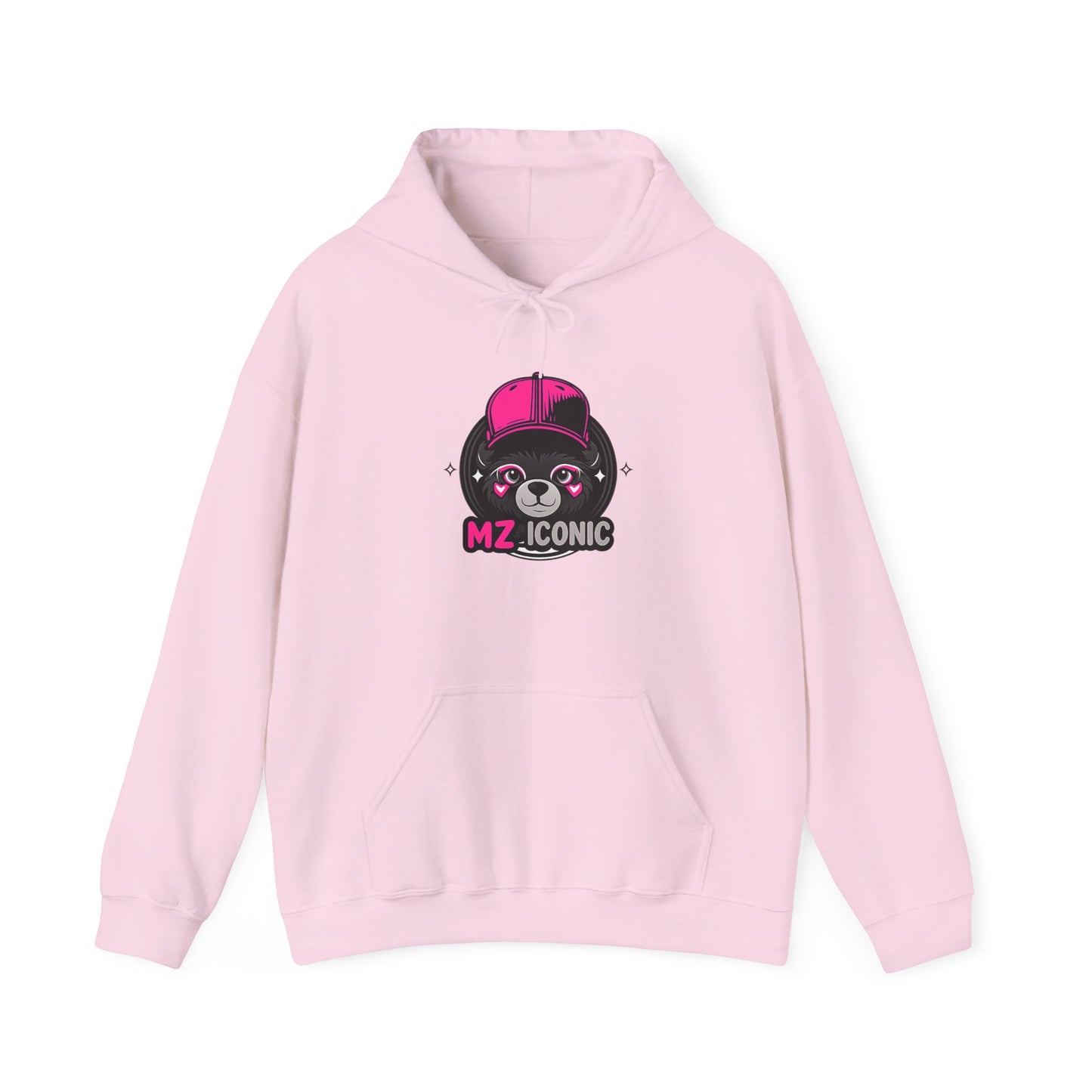 Cute Bear 'MZ Iconic' Hoodie — Back 'Is U Cool?!!' Graphic Pullover