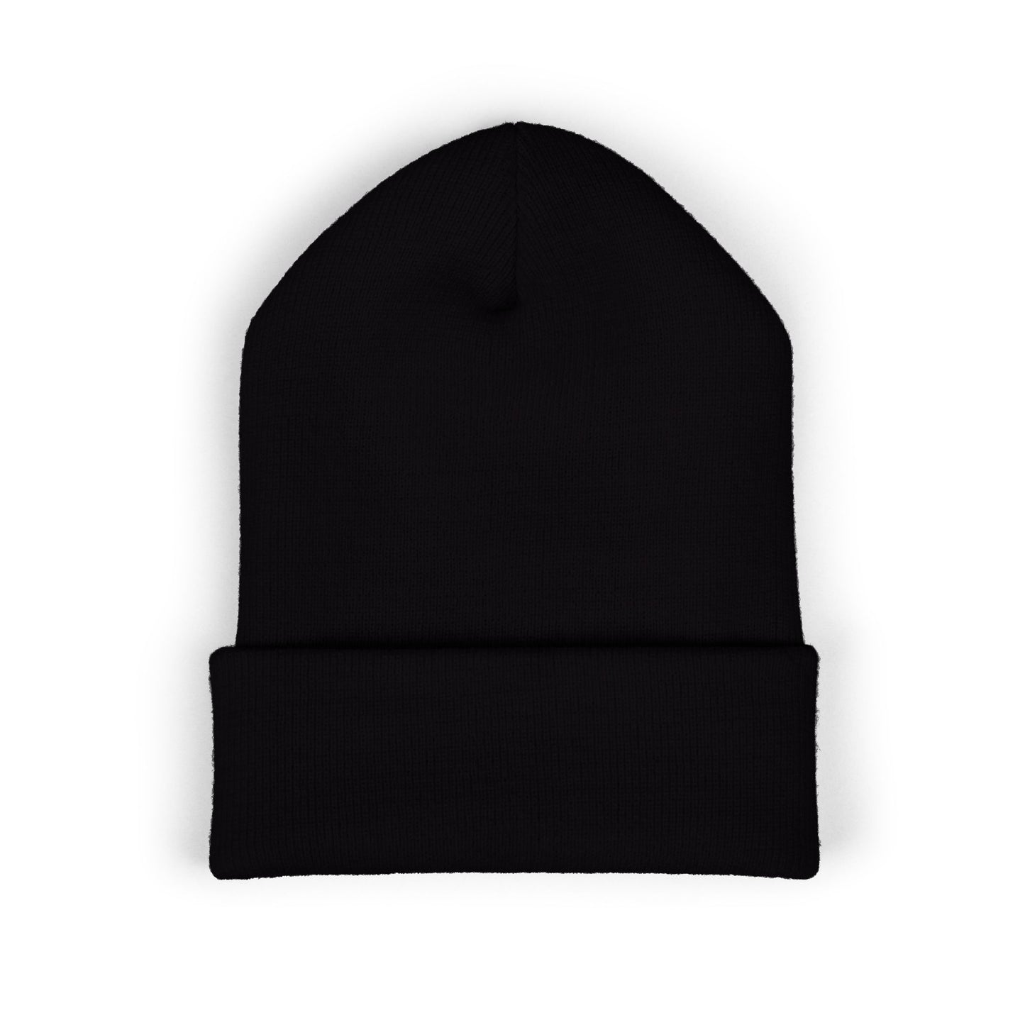 Skull & Roses Embroidered Beanie — Classic Cuffed Winter Hat