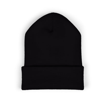 Skull & Roses Embroidered Beanie — Classic Cuffed Winter Hat