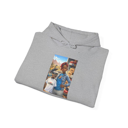 Cozy Street Art Hoodie – Vibrant Urban Portrait Graphic