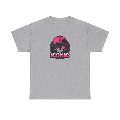 Iconic Bear Graphic Tee — Cute Pink Bear Cap T‑Shirt