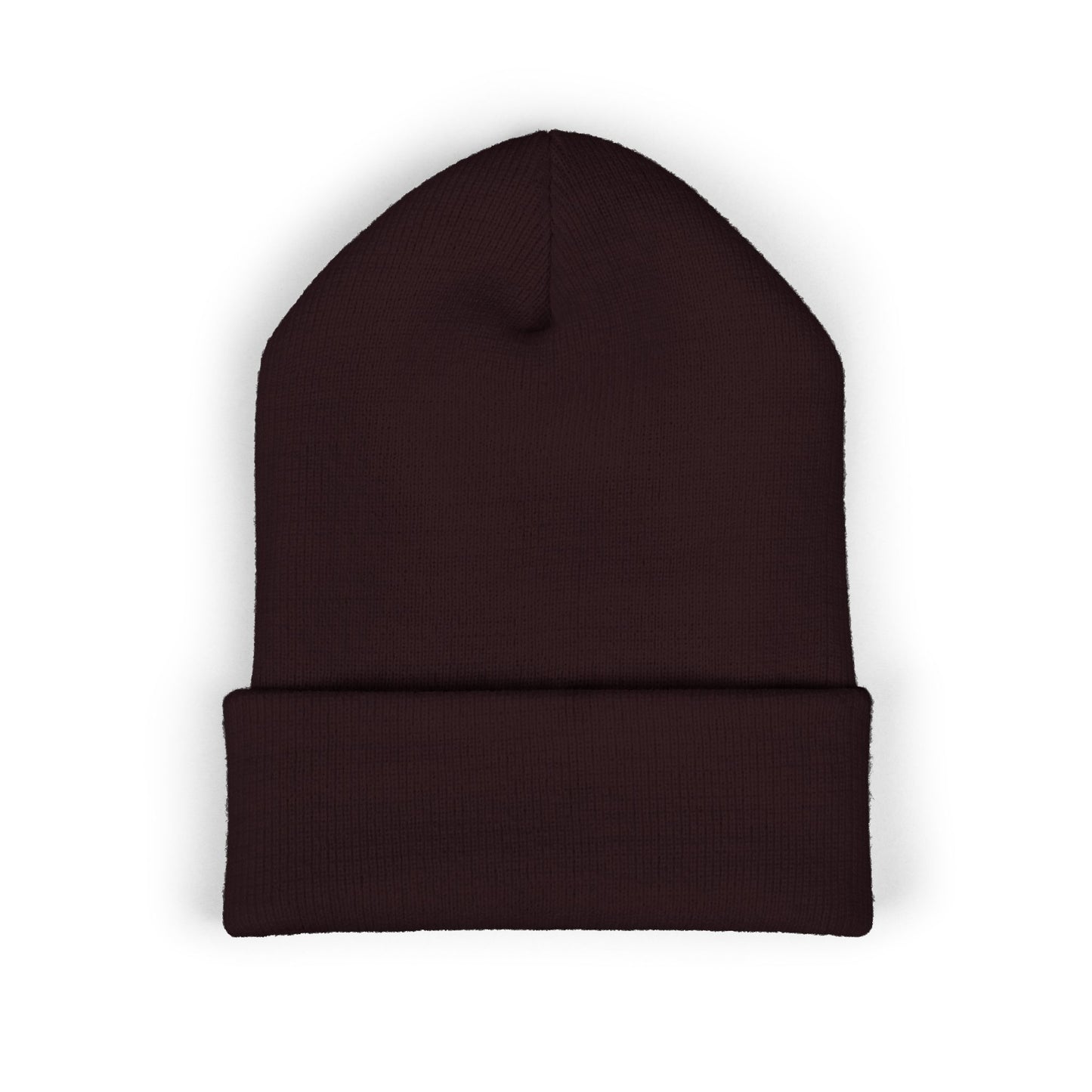 Skull & Roses Embroidered Beanie — Classic Cuffed Winter Hat