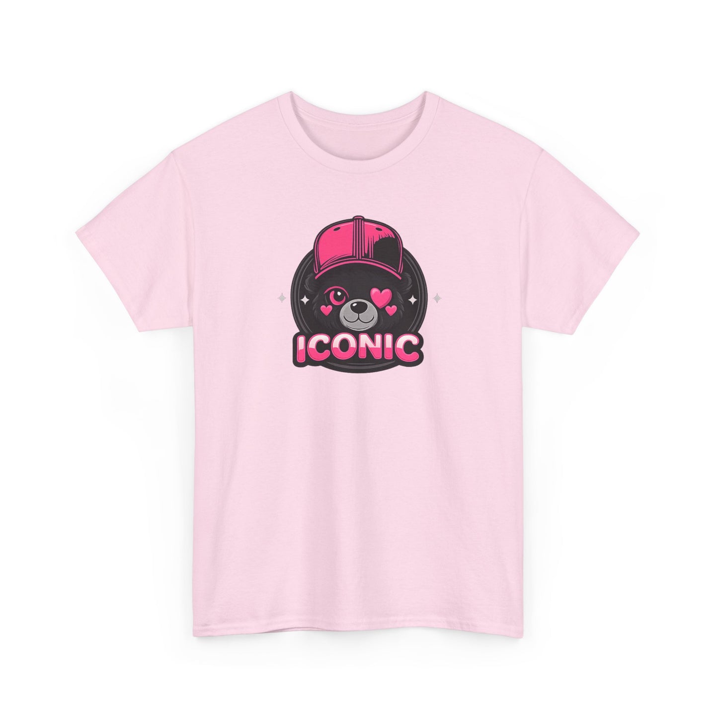 Iconic Bear Graphic Tee — Cute Pink Bear Cap T‑Shirt
