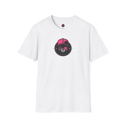 Cute Bear Face T-Shirt — Pink Cap Graphic Tee