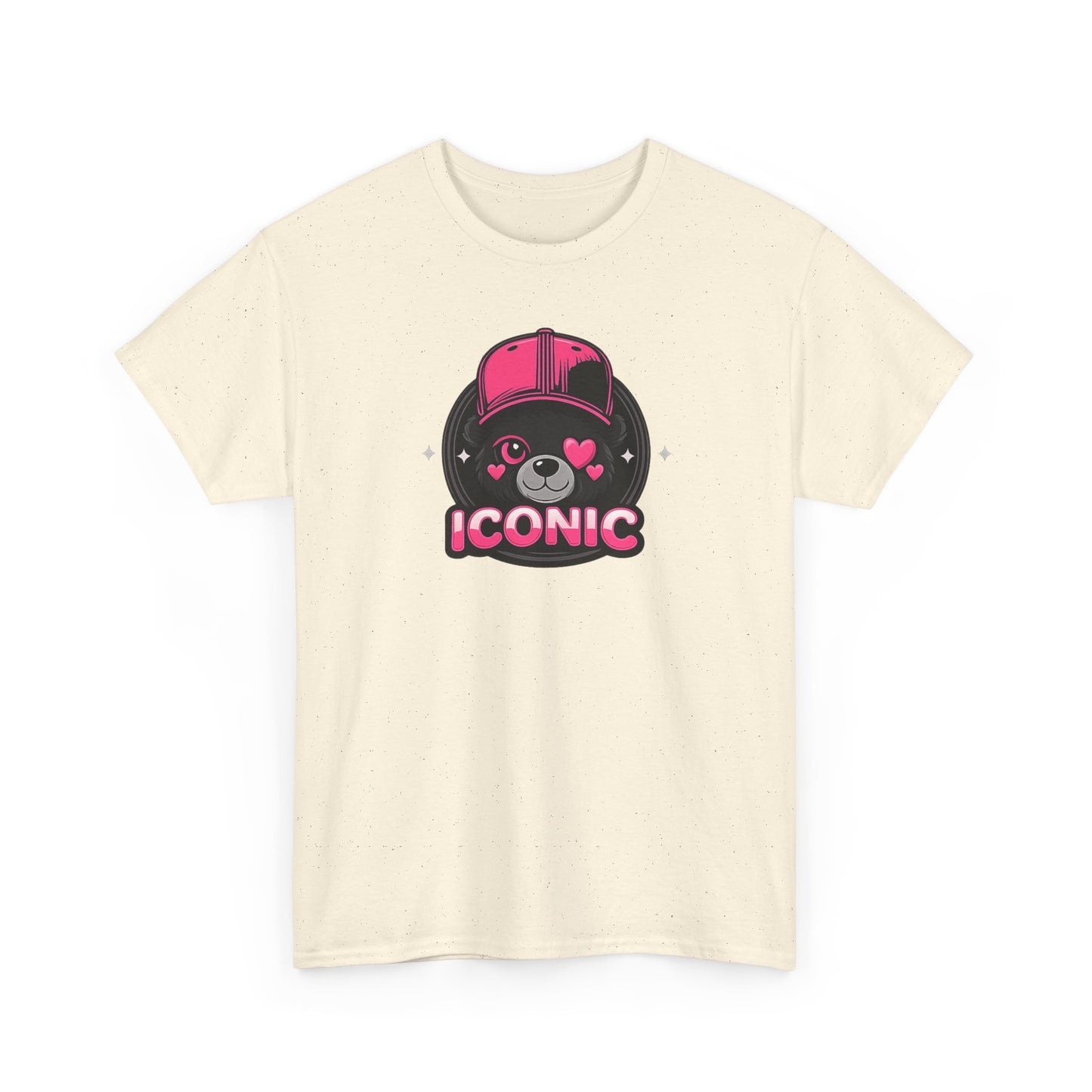 Iconic Bear Graphic Tee — Cute Pink Bear Cap T‑Shirt
