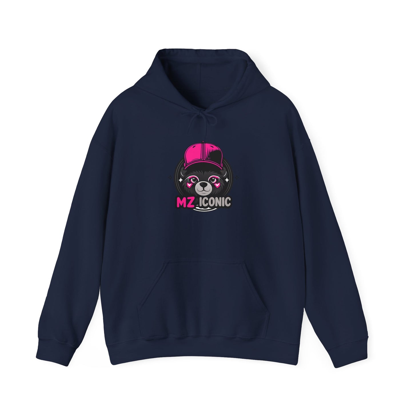 Cute Bear 'MZ Iconic' Hoodie — Back 'Is U Cool?!!' Graphic Pullover