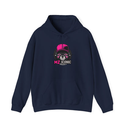 Cute Bear 'MZ Iconic' Hoodie — Back 'Is U Cool?!!' Graphic Pullover