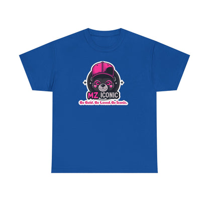 Graphic Tee — "MZ ICONIC" Cute Bear Logo Shirt (Be Bold. Be Loved. Be Iconic.)